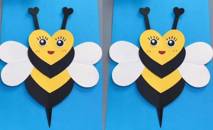 Cute paper bee craft tutorial for kids